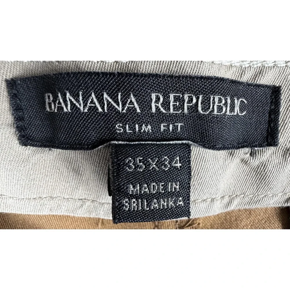 Banana Republic Pants Mens 35x34 Brown Chino Slim Fit Stretch Twill Casual